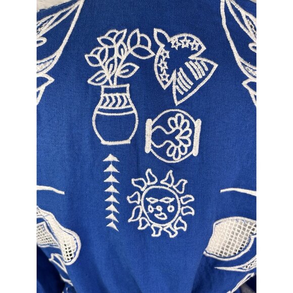 JOHNNY WAS JADE Women's Blue Divine Oasis Jodie Easy Eyelet Jacket NWT XS - Picture 4 of 8